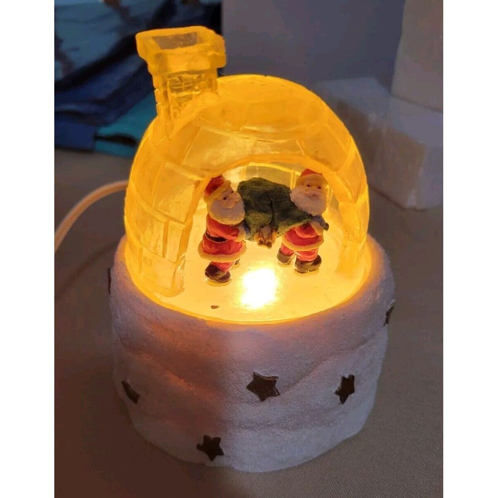 Vintage Youngs Collectibles 1997 Santa In Igloo Nighlight‎ In Original Box
